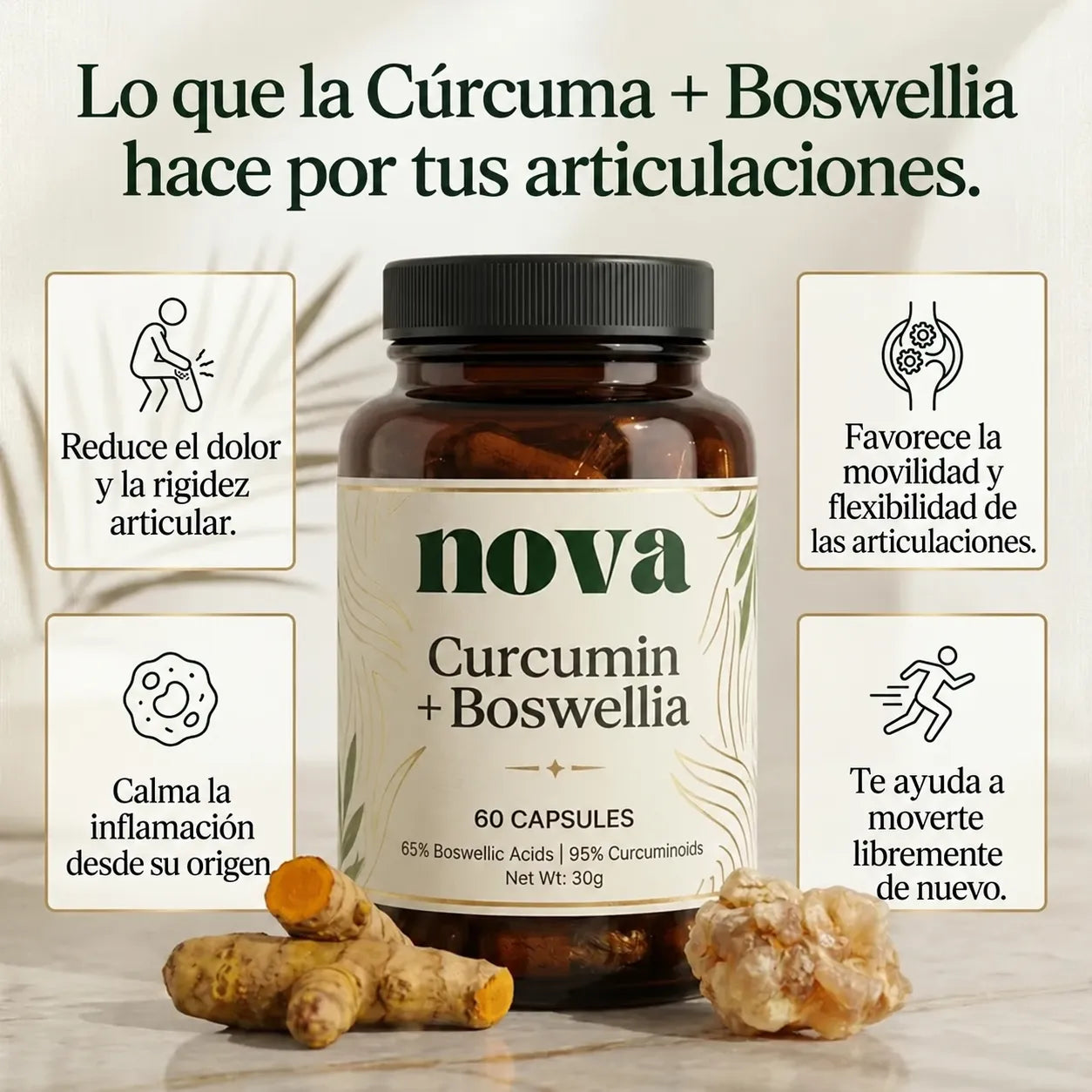 Apoyo para Tus Articulaciones Boswellia + Curcumina
